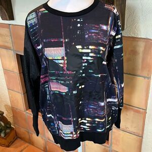Adidas Black Cityscape Trefoil Front Logo Pullover, size S